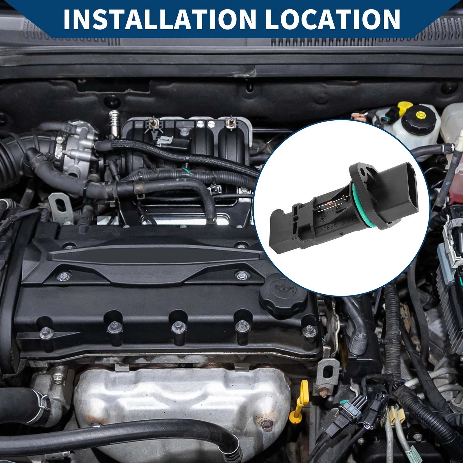 Mass Air Flow Sensor MAF Replacement for Volkswagen Black (2005–2015)