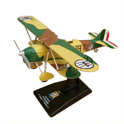 FIAT CR.32 Freccia Biplane Model 1:72 Scale Diecast WWII Gift with Stand