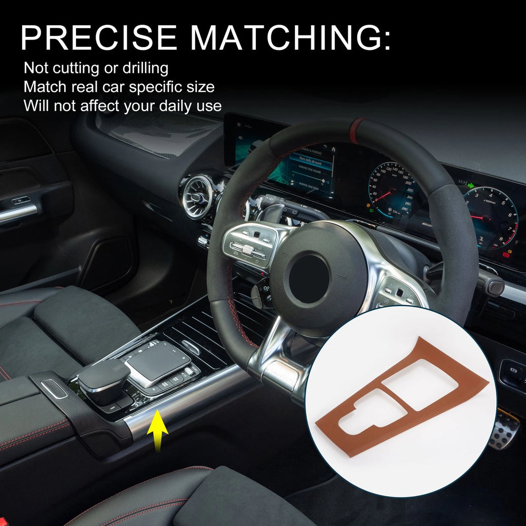 Center Console Panel Sticker Replacement for Mercedes-Benz GLA 2020-2021 Brown