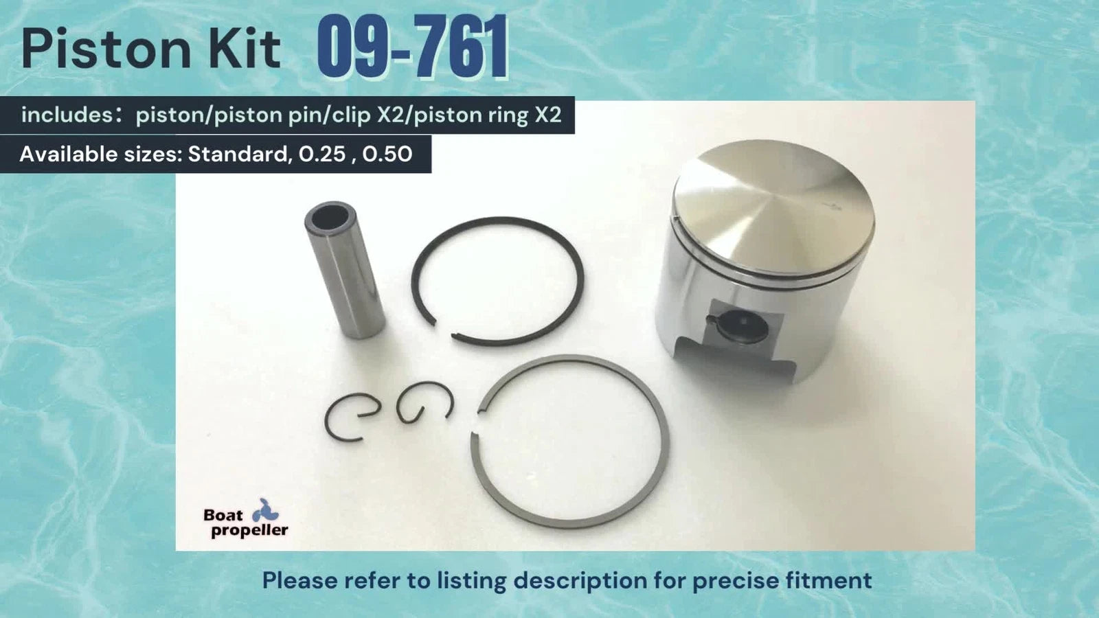 Piston Kit + Ring for Ski Doo Formula MX Futura (444 L/C) (STD)