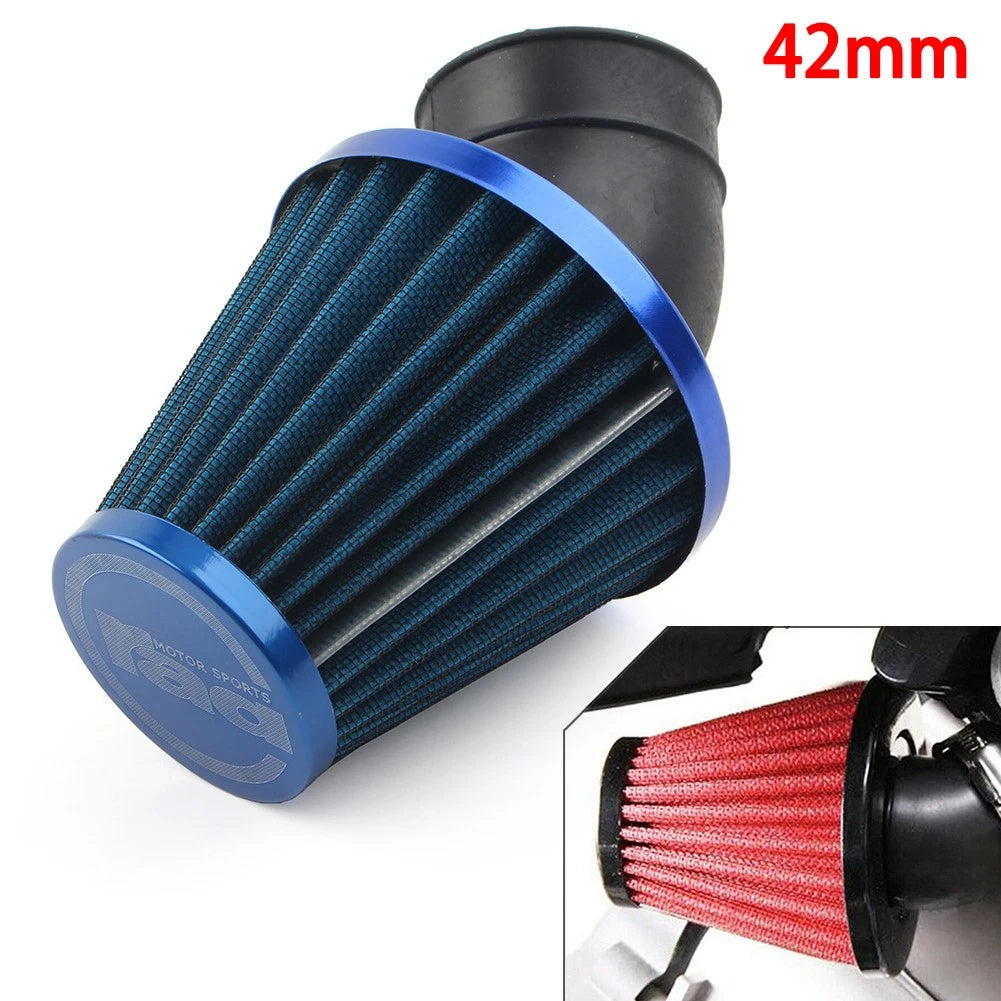 42mm Air Intake Filter Cleaner for Universal Applications (Rubber, Stainless Steel Mesh)