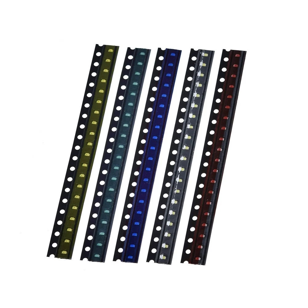 100pcs 0603 LED Light Assortment Kit - Red, White, Green, Blue, Yellow