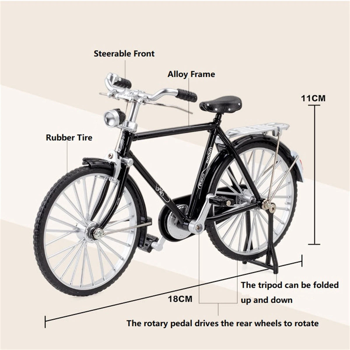 Miniature Alloy Bicycle Model 1:10 Scale Toy