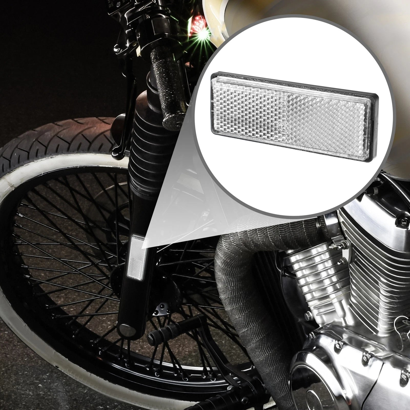 2Pcs Universal Rectangle Motorbike Reflector 3.46 x 1.26 for All Models