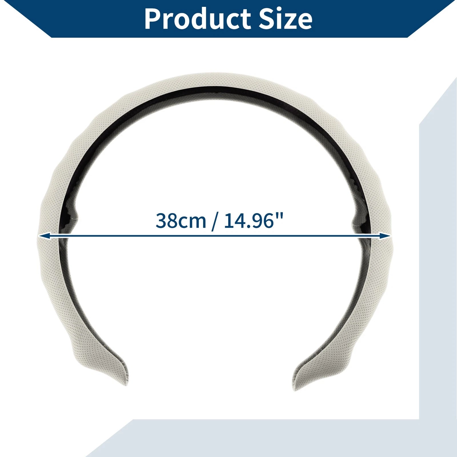 Steering Wheel Cover for - 14.96" White ABS