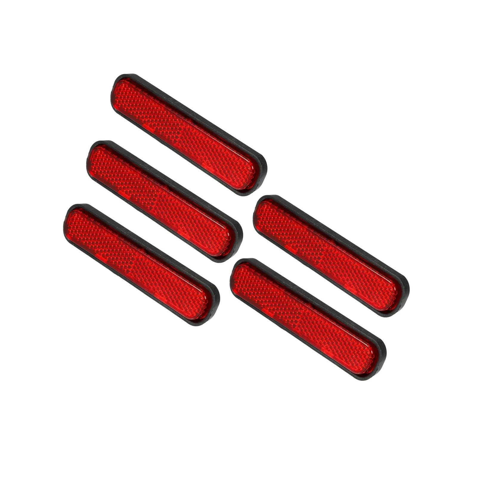 3pc Oval Reflector Red Replacement for Motorcycle Bike (3.66 x 0.83)