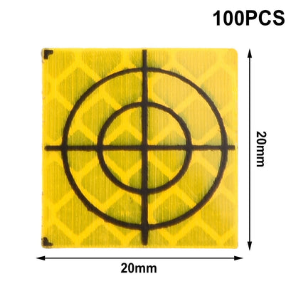 Reflector Target Sheet for Quick Positioning - Yellow Acrylic Crosshairs