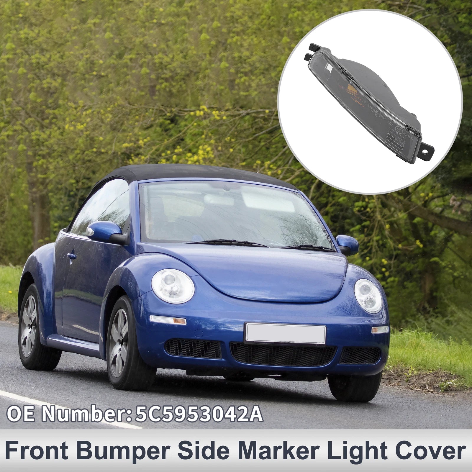 1 Pc Right Front Bumper Side Marker Light Cover for VW Beetle (2012–2019)