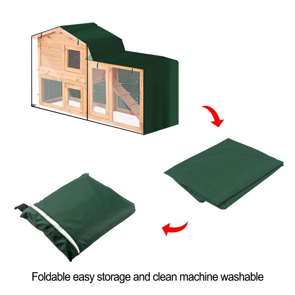 Triangle Rabbit Hutch Cover with Storage Bag for Pet Owners