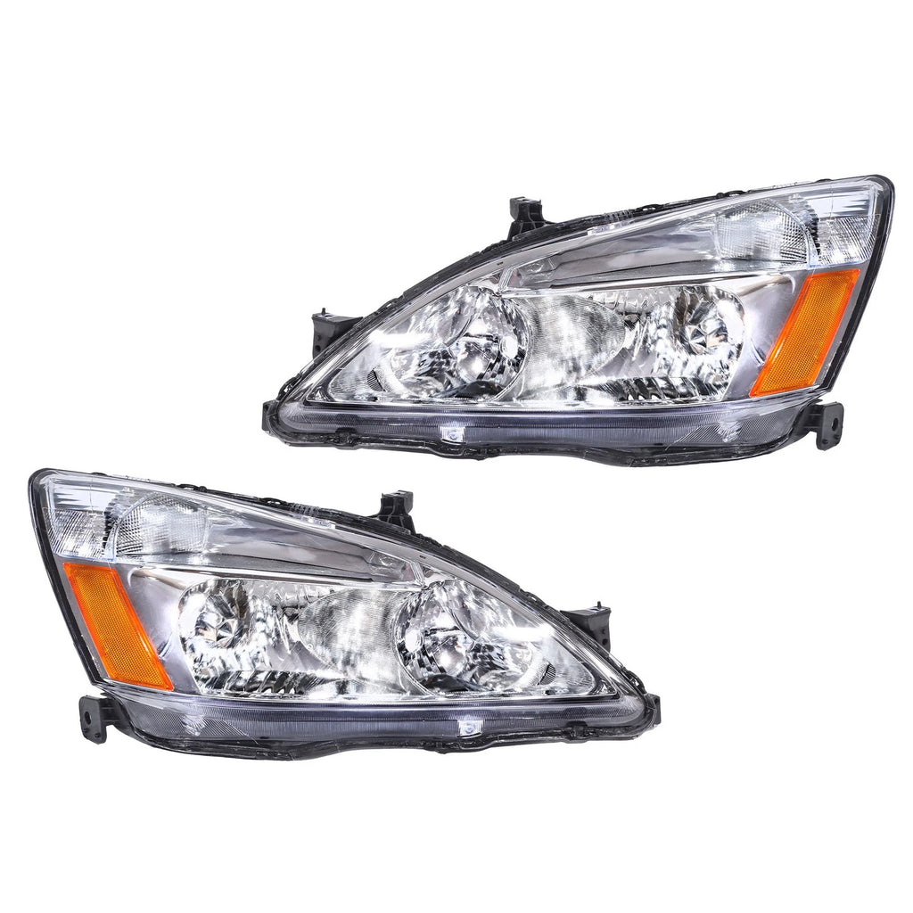 Halogen Chrome Amber Headlights for Honda Accord (2003–2007)