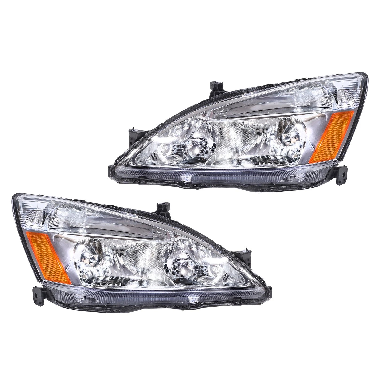 Halogen Chrome Amber Headlights for Honda Accord (2003–2007)