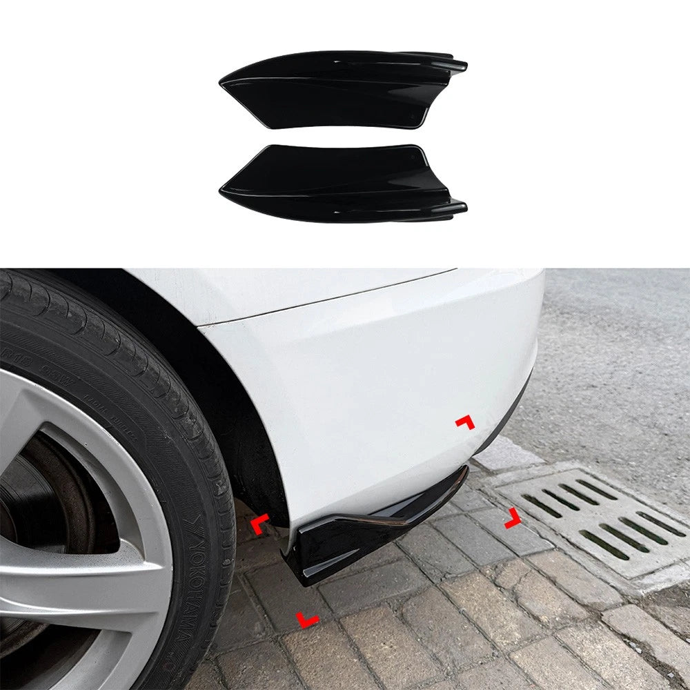 Pair Gloss Black Side Corner Splitters for Audi S5 8T (2013–2016)