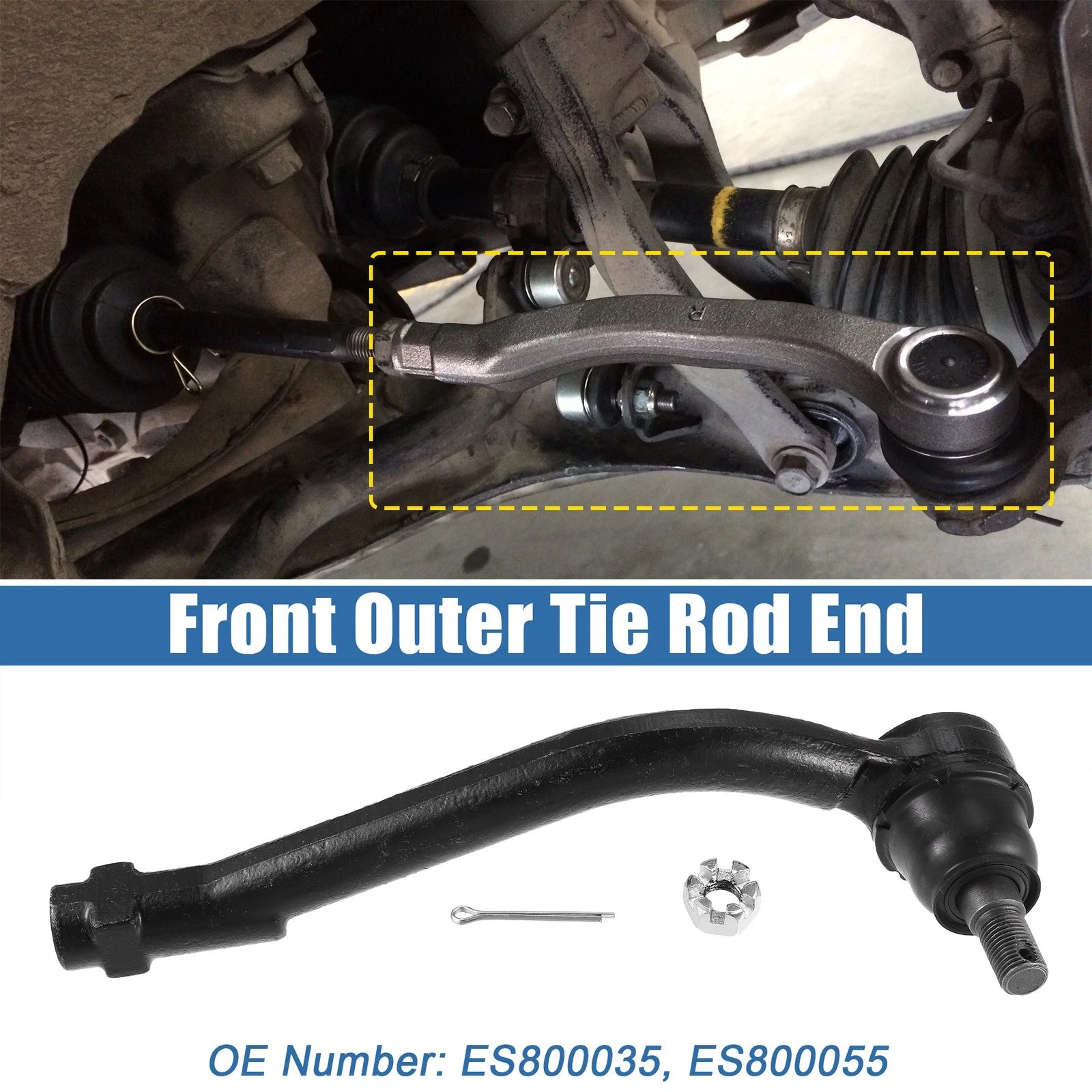 2pc Front Outer Tie Rod End Links Replacement for Hyundai Kia (2005–2020)