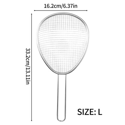 Long Handle Stainless Steel Oil Grid Scoop for Frying and Water Straining