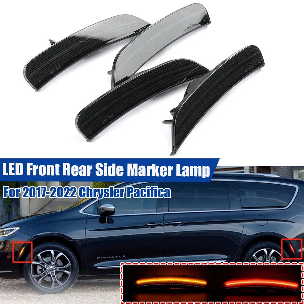 Front & Rear Smoke LED Side Marker Lights for Chrysler Pacifica (2017–2022)