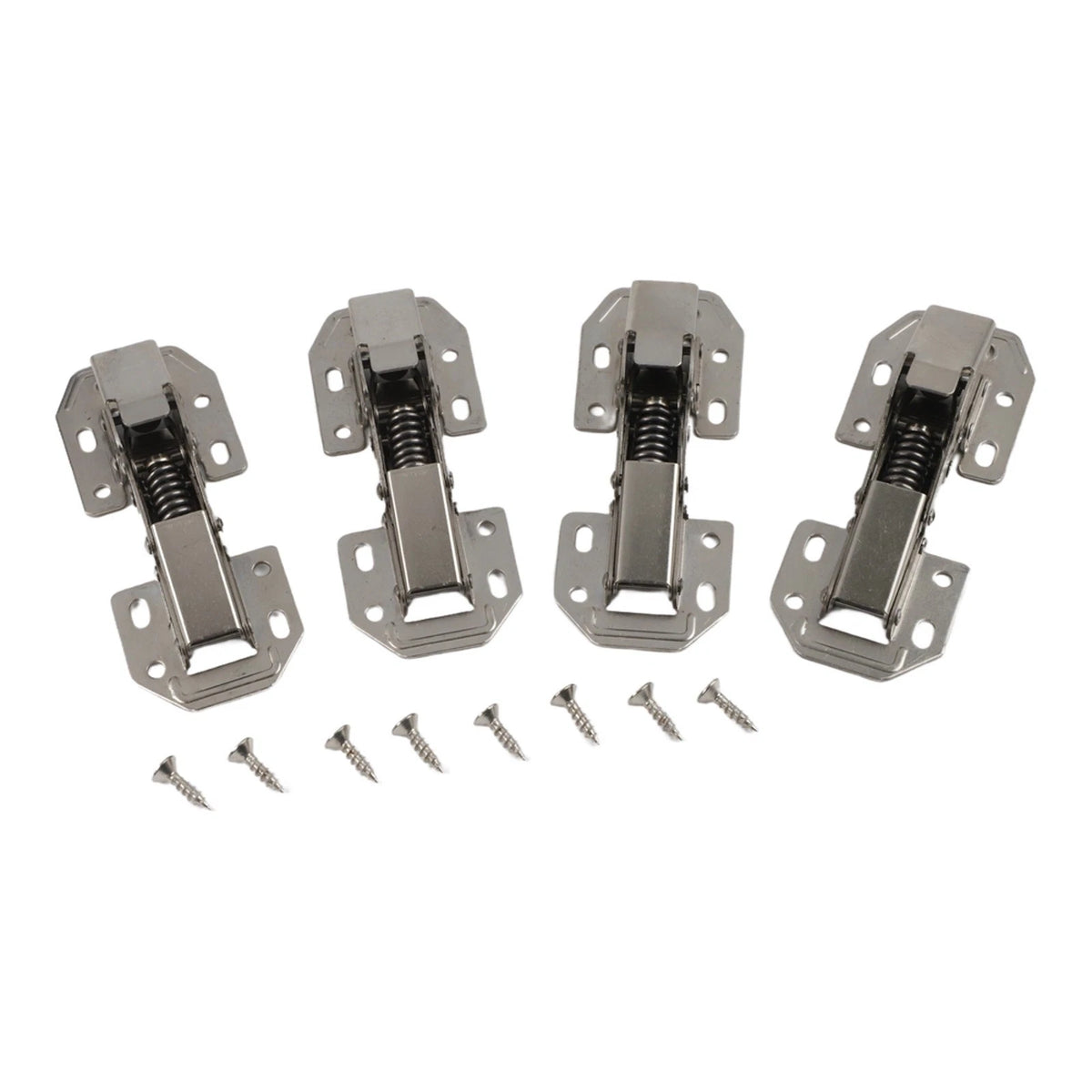 Set of 4 Soft Close Hinges for Kitchen Cabinets - Stainless Steel
