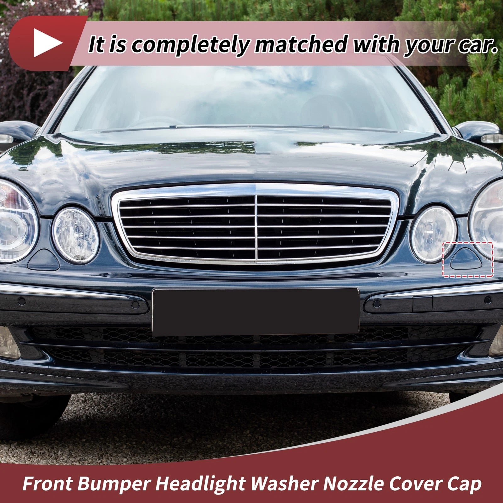 Front Left Washer Nozzle Cover Cap Replacement for Mercedes-Benz E320 (1994–2006)