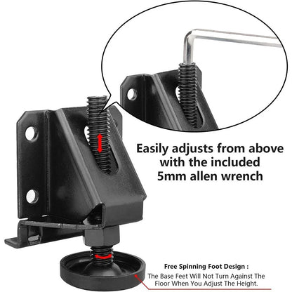 Set of 4 Adjustable Heavy Duty Cabinet Leveling Feet