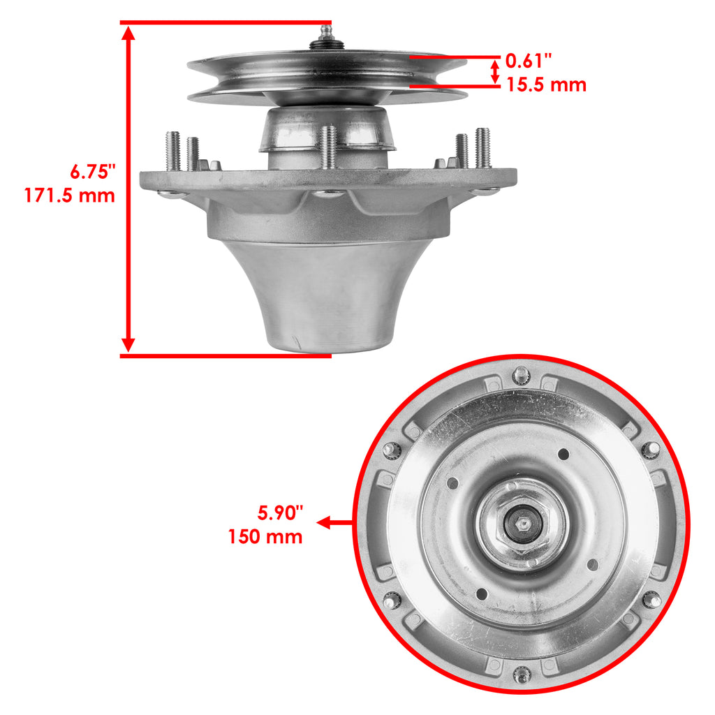 Deck Spindle with Blade and Pulley Replacement for John Deere F620 F680 (2013–2019)