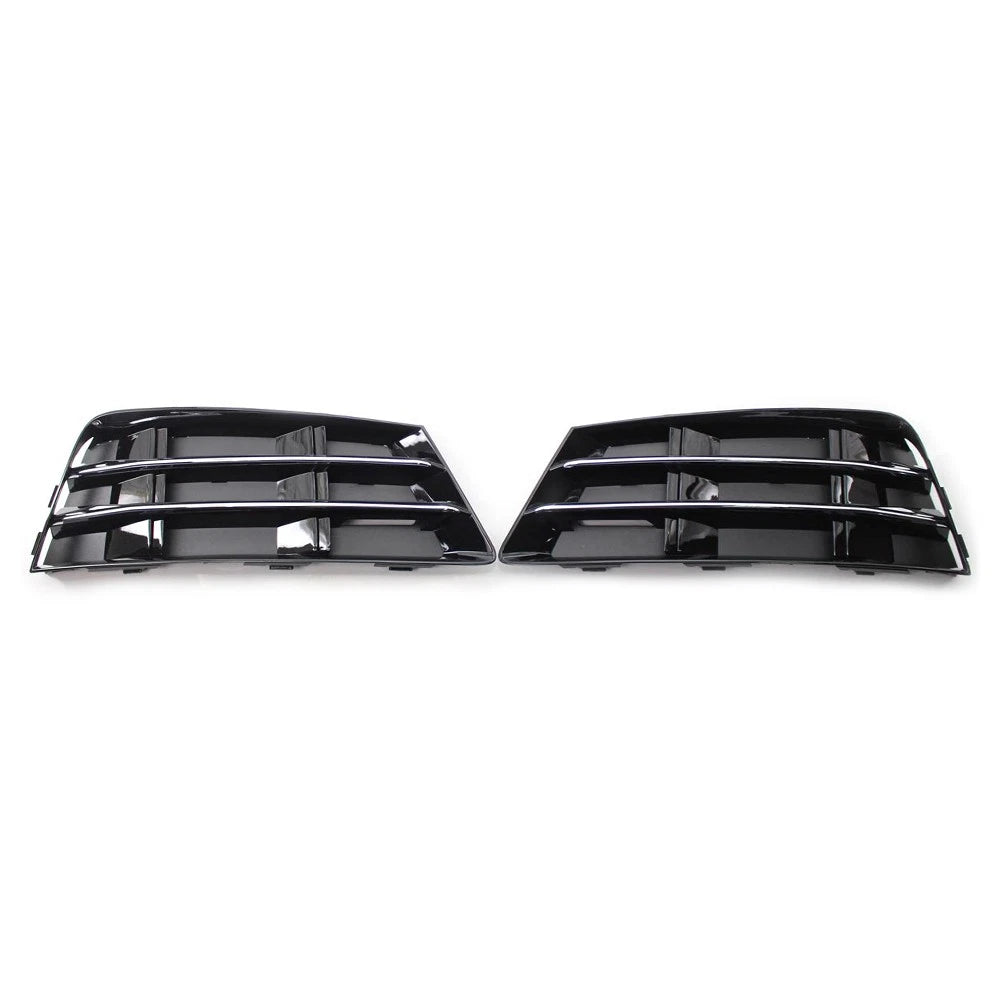 Pair Front Bumper Fog Light Grille Cover for Audi A4 B9 (2016–2018)