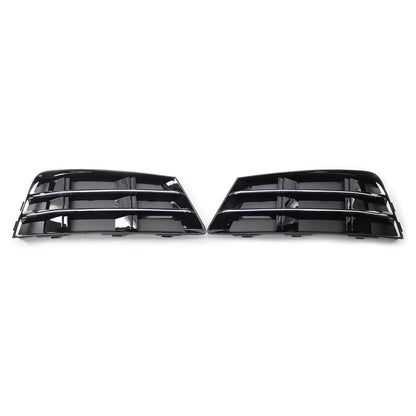 Pair Front Bumper Fog Light Grille Cover for Audi A4 B9 (2016–2018)