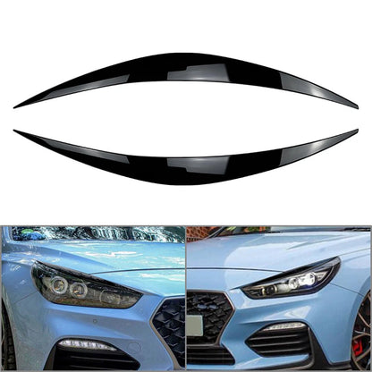 2X Headlight Eyelid Eyebrow Trims for Hyundai i30 i30N MK3 (2017–2020) Black