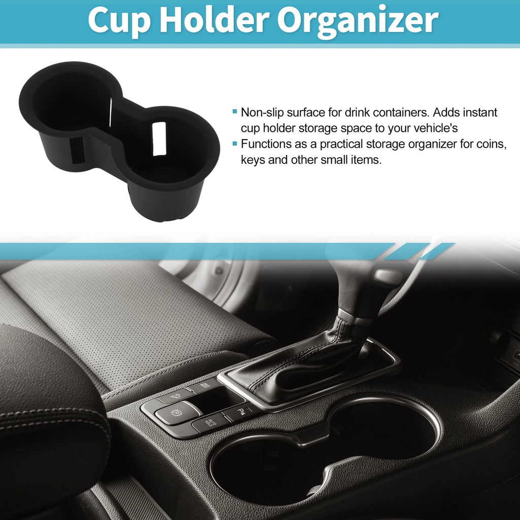 Center Console Cup Holder Organizer for Toyota Highlander (2020–2024) Black