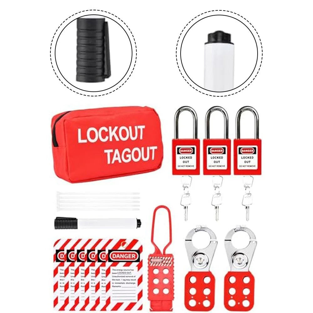 Lockout Tagout Kit with Nylon Cable Ties for Electrical Work