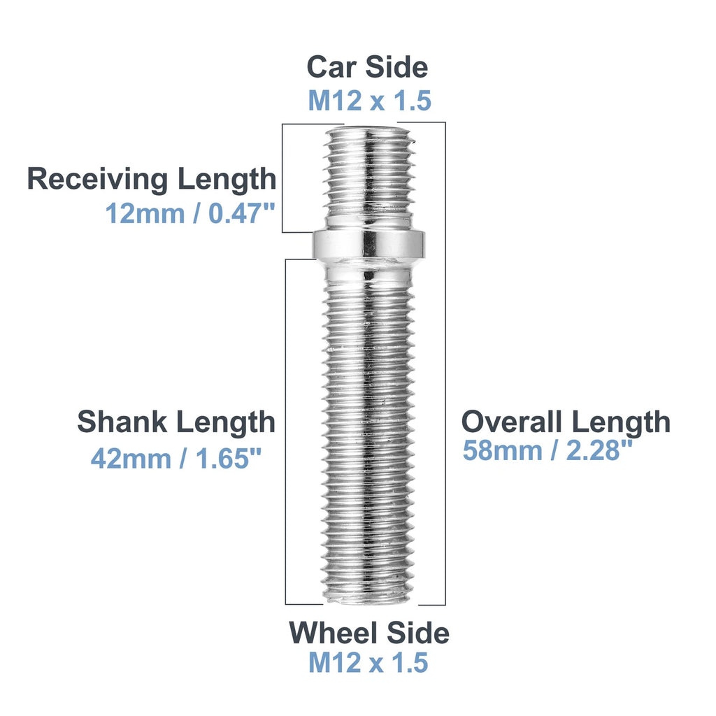 10 Pcs Wheel Studs M12x1.5 58mm Replacement for BMW (2000–2025)