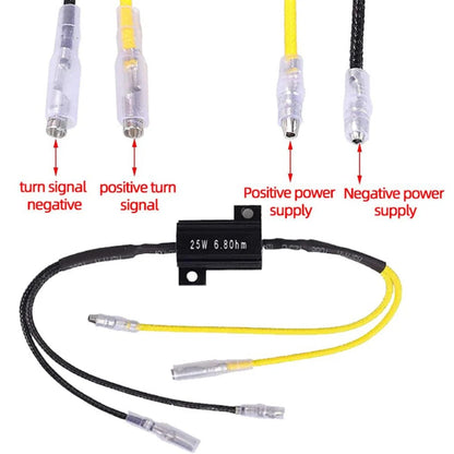 4X LED Mini Turn Signal Resistors for Motorcycle 6.8Ohm 25W