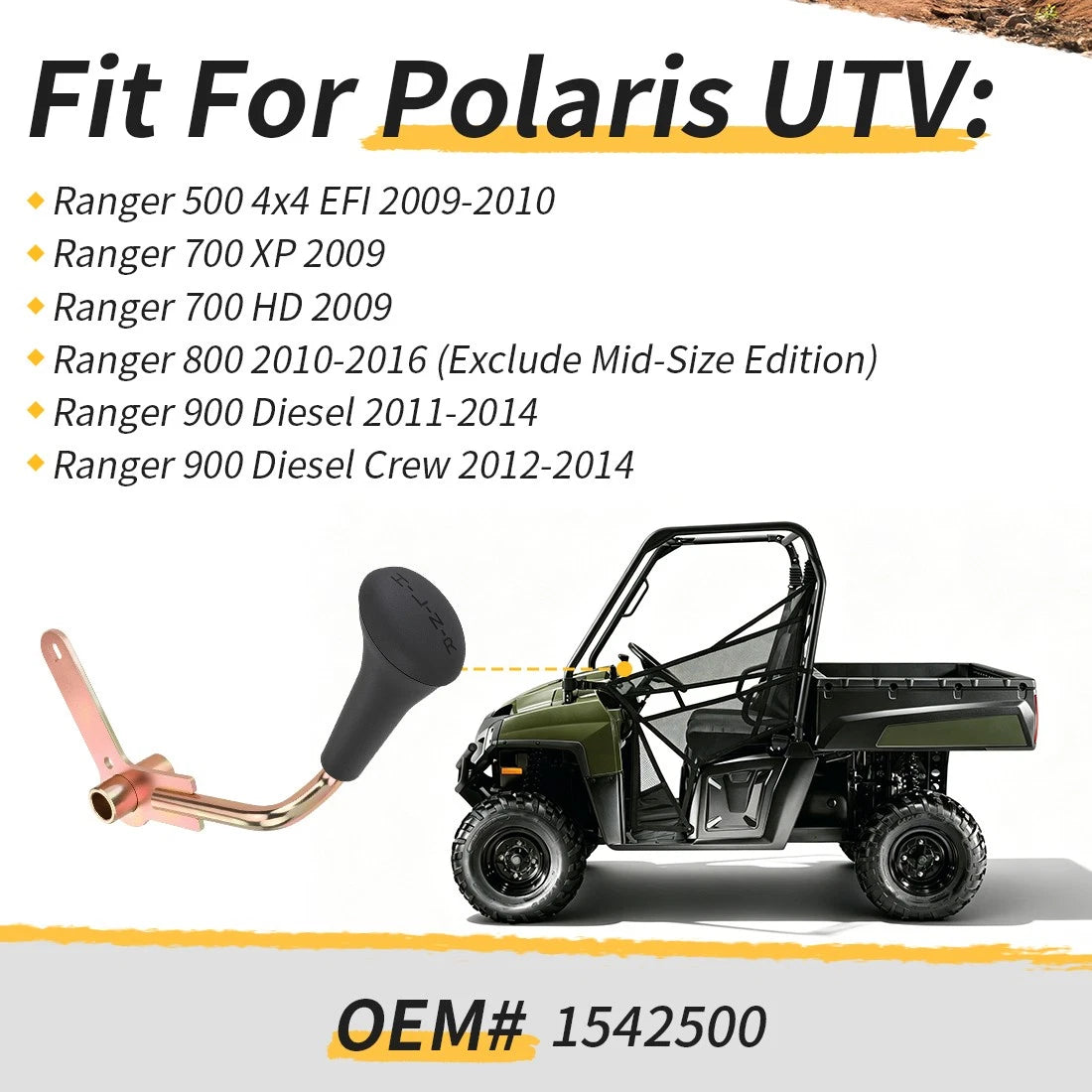 Gear Selector Shift Lever Kit for Polaris Ranger 500 700 800 900 (2006–2019)