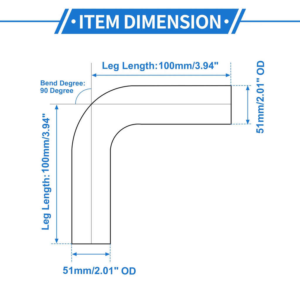 2.01" OD 90° Intercooler Pipe for