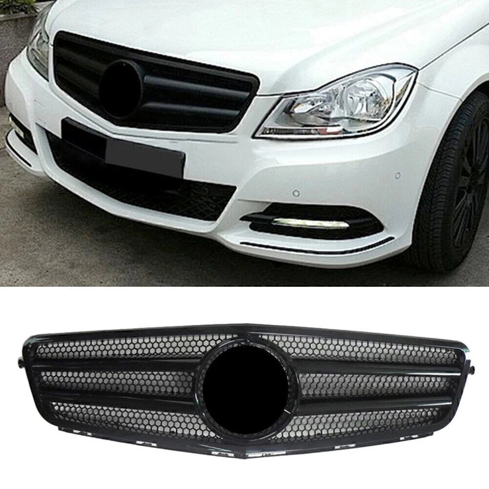 Front Grille Gloss Black for Mercedes Benz C Class W204 (2007–2014)