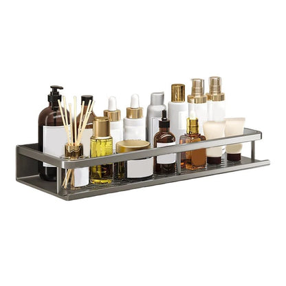 NoDrill Aluminum Bathroom Shelf for Space-Saving Storage