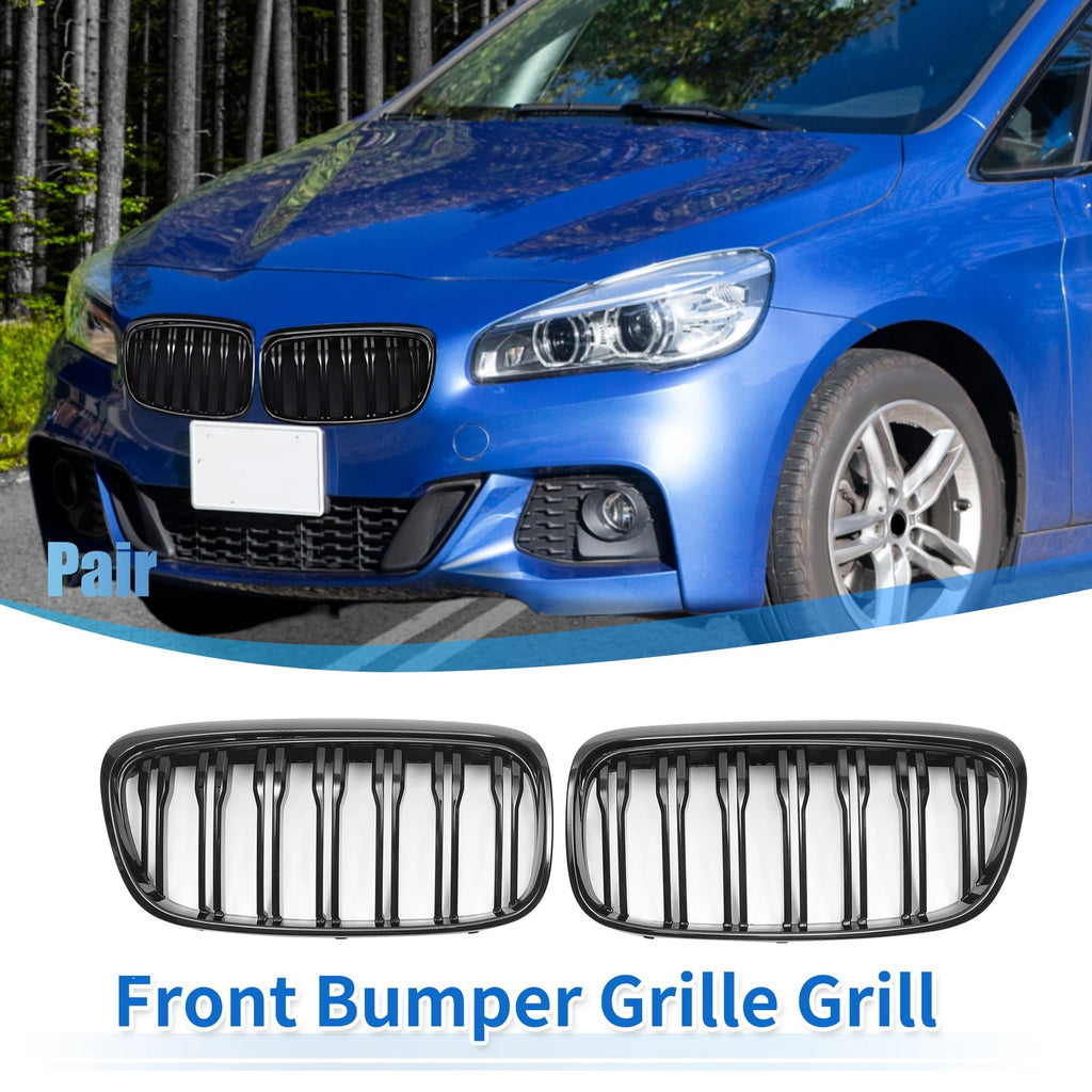 Pair Front Upper Bumper Grille for BMW 2 Series ActiveTourer (2014–2021)