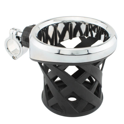 Chrome Drink Cup Holder for Motorcycle 7/8"-1" (22-25mm) Handlebars