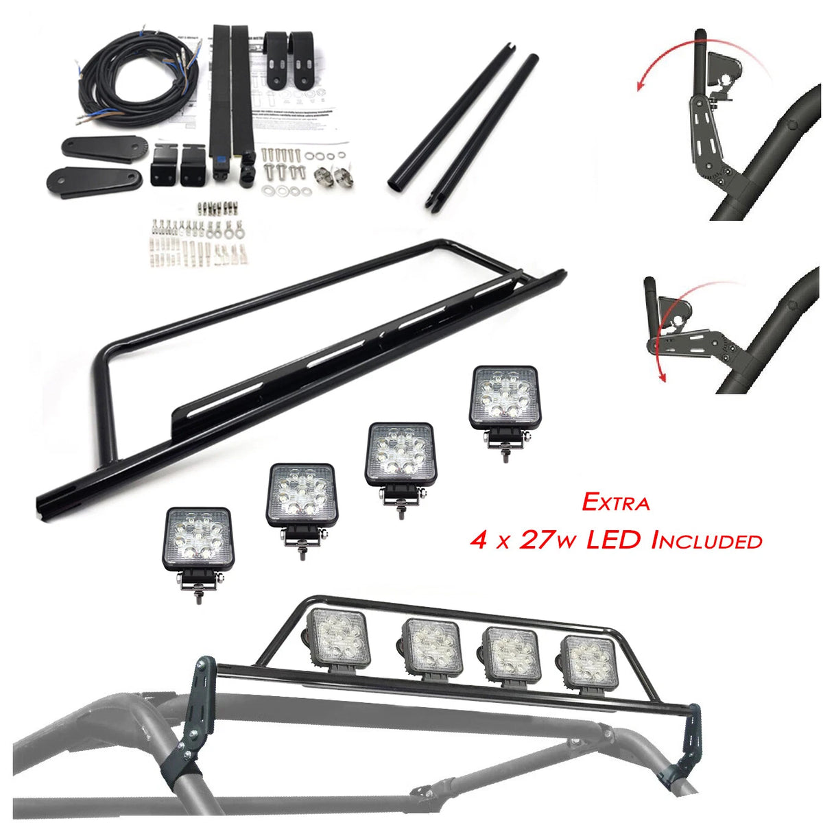 27W Adjustable Roof Light Mounting Bar for Can-Am Commander