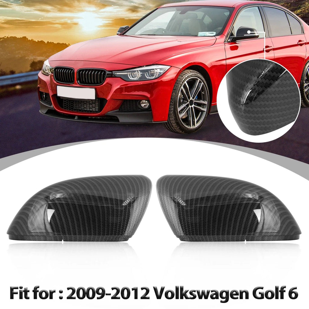 Wing Mirror Cover Cap Carbon Fiber Pattern for Volkswagen Golf 6 (2009–2012)