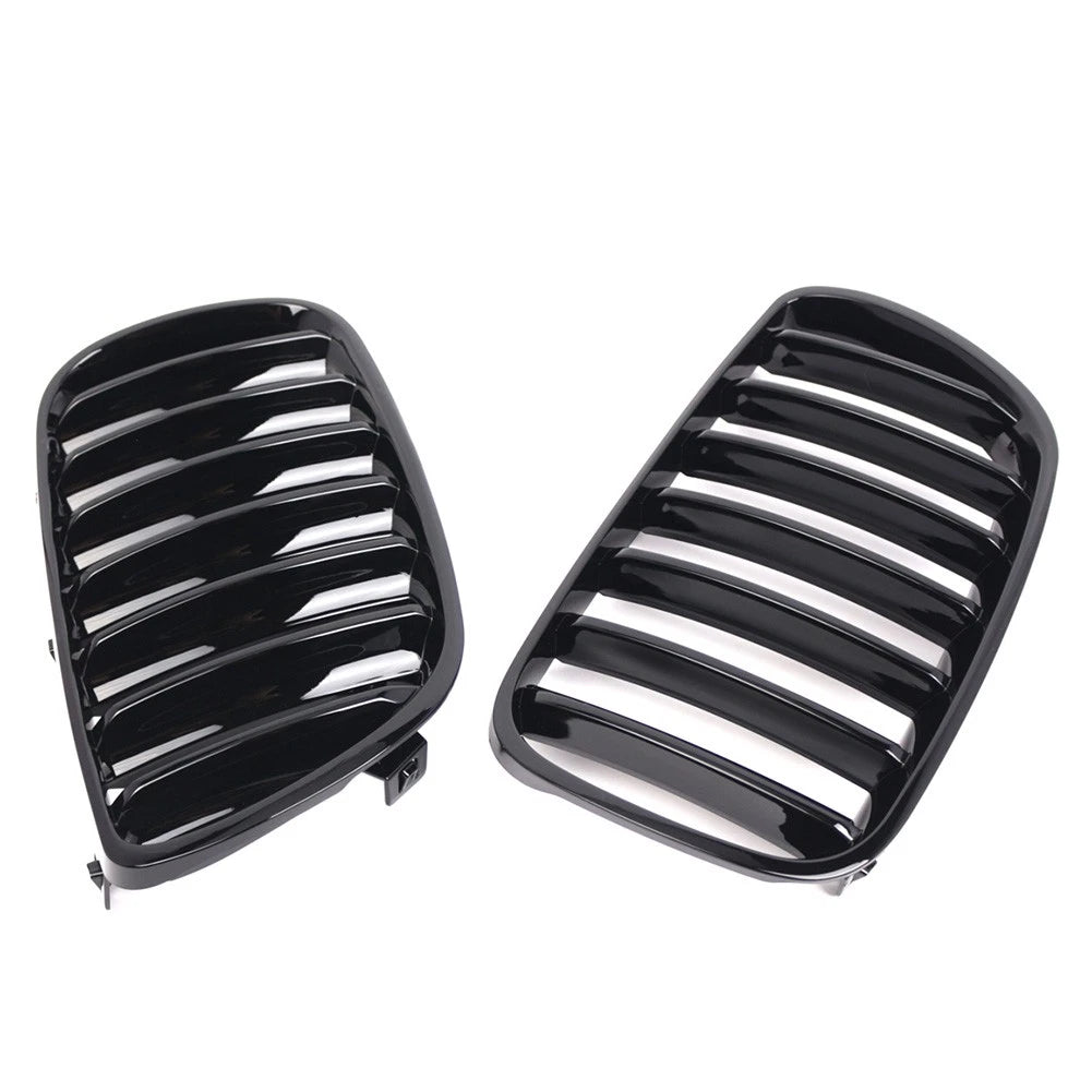 1 Pair Glossy Black Front Bumper Kidney Grille for BMW X3 E83 (2007–2010)