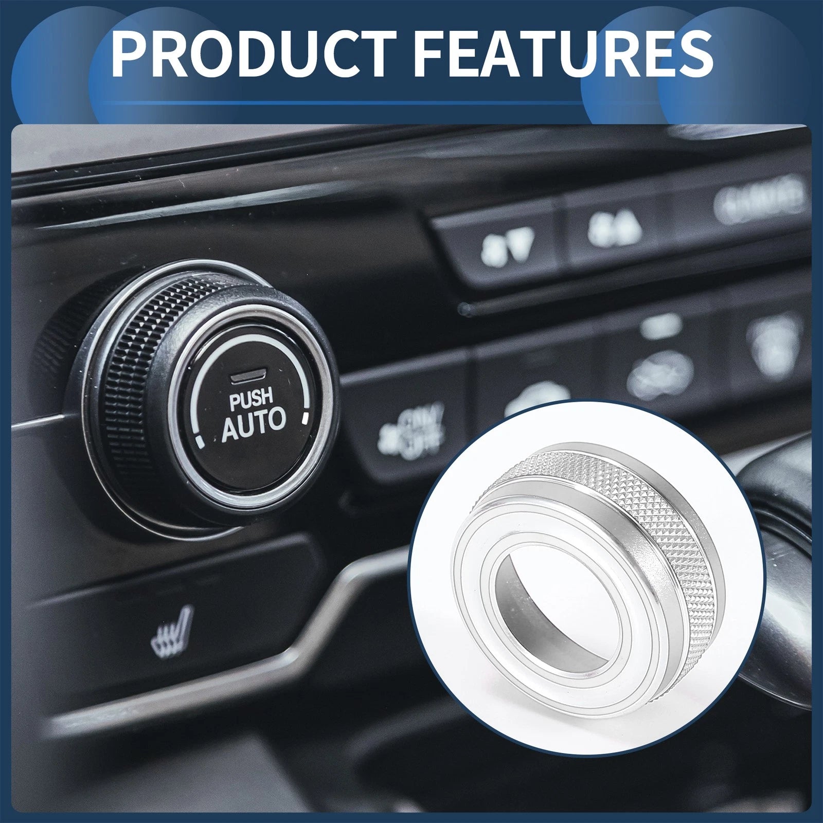 Headlight Switch Knob Cover Kit for GMC Canyon (2015–2022) Silver Tone