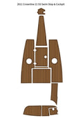 Swim Platform Cockpit EVA Faux Foam Teak Deck Floor Pad for Crownline 21SS (2011)