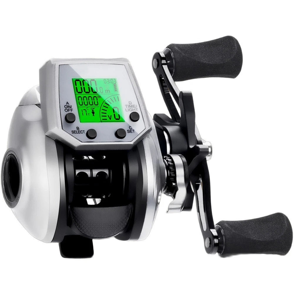 Fishing Reel Digital Baitcasting with Backlight Battery Level & Temp