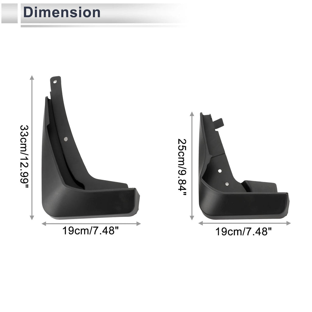 Mud Flaps Splash Guards 1 Set for Audi A3 Hatchback Sport (2016–2019)