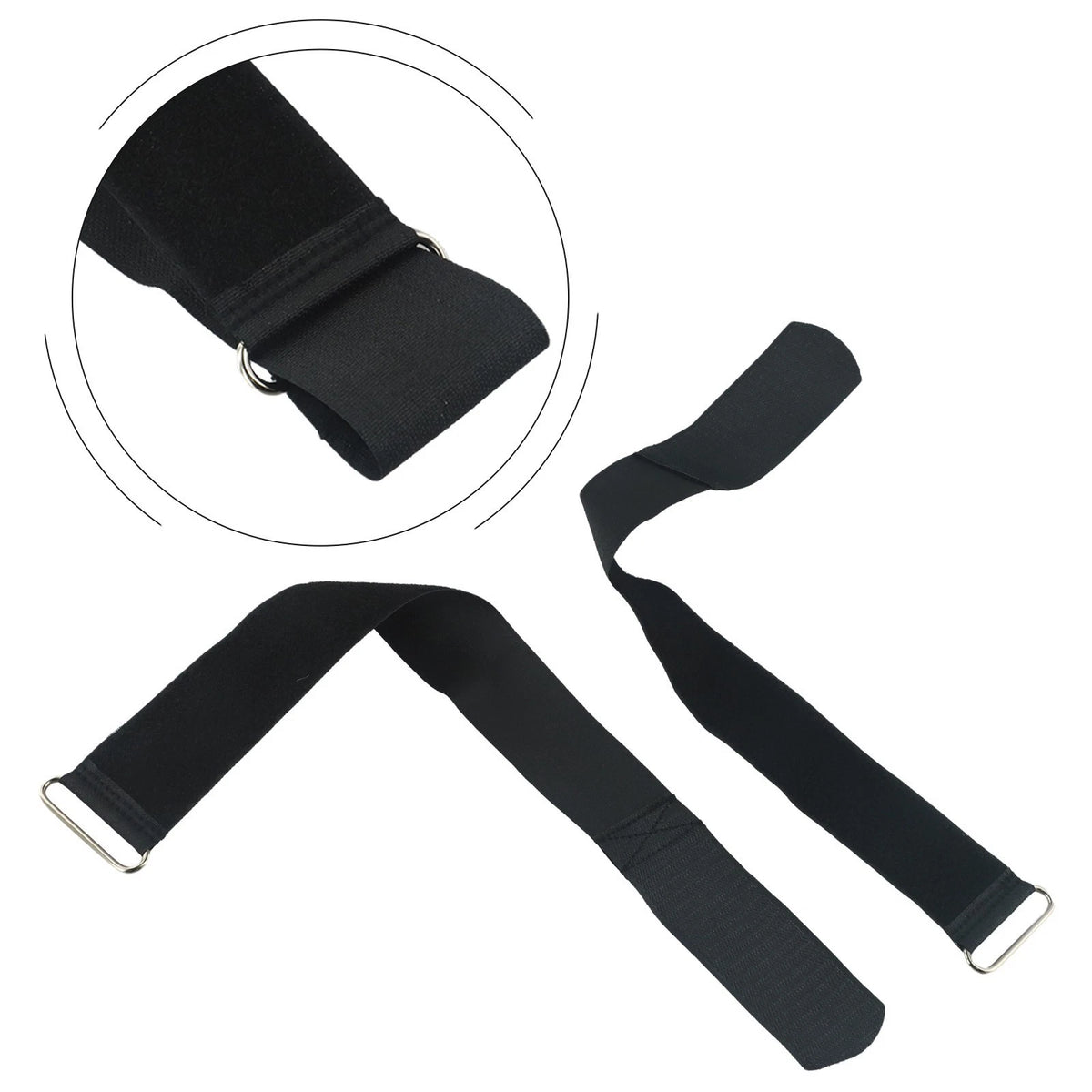 Set of 2 Elastic Nylon Pedal Straps for Rowing and Elliptical Machines
