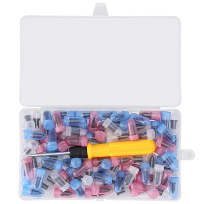 100Pcs Rubber Tyre Puncture Repair Kit with Screws and Screwdriver
