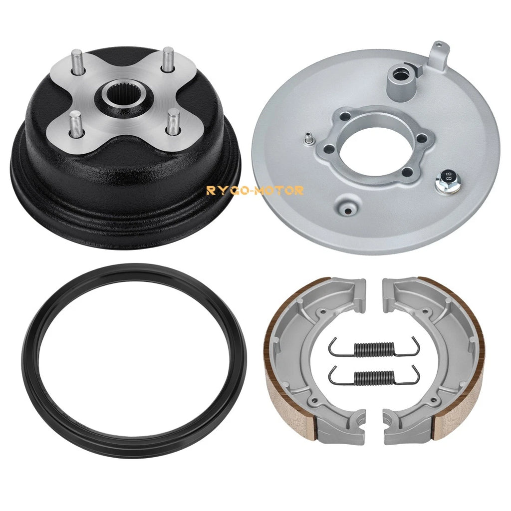 Rear Brake Drum Hub Plate Shoes Assy for Yamaha Big Bear 350 YFM350/FW (1996–1999)
