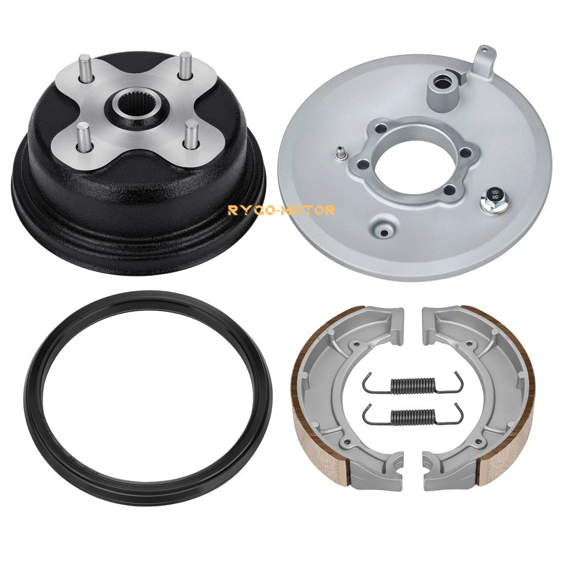 Rear Brake Drum Hub Plate Shoes Assy for Yamaha Big Bear 350 YFM350/FW (1996–1999)