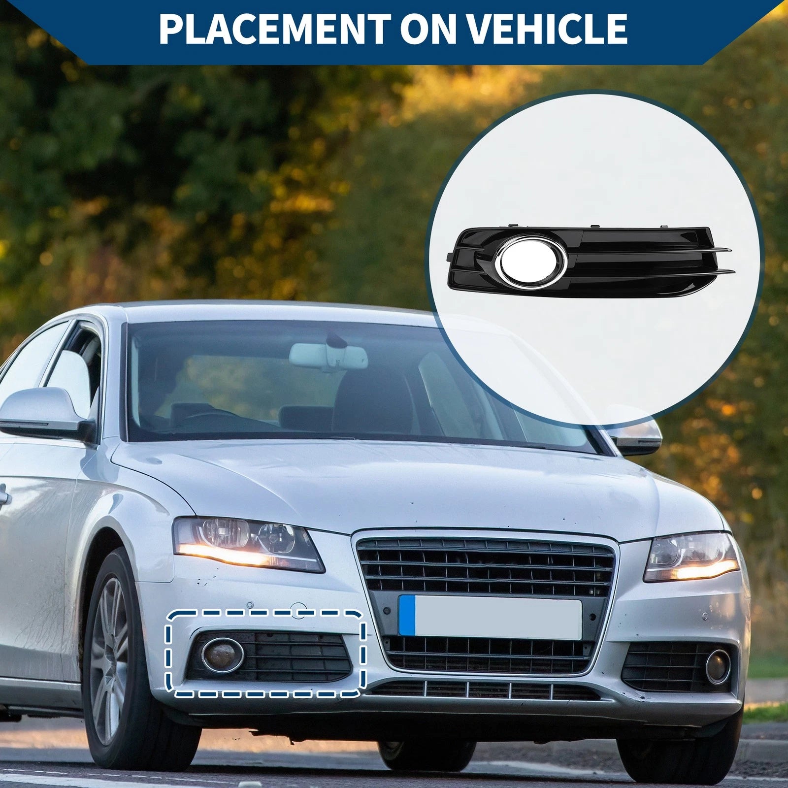 Front Right Fog Light Grill Replacement for Audi A3 8P (2009–2013)