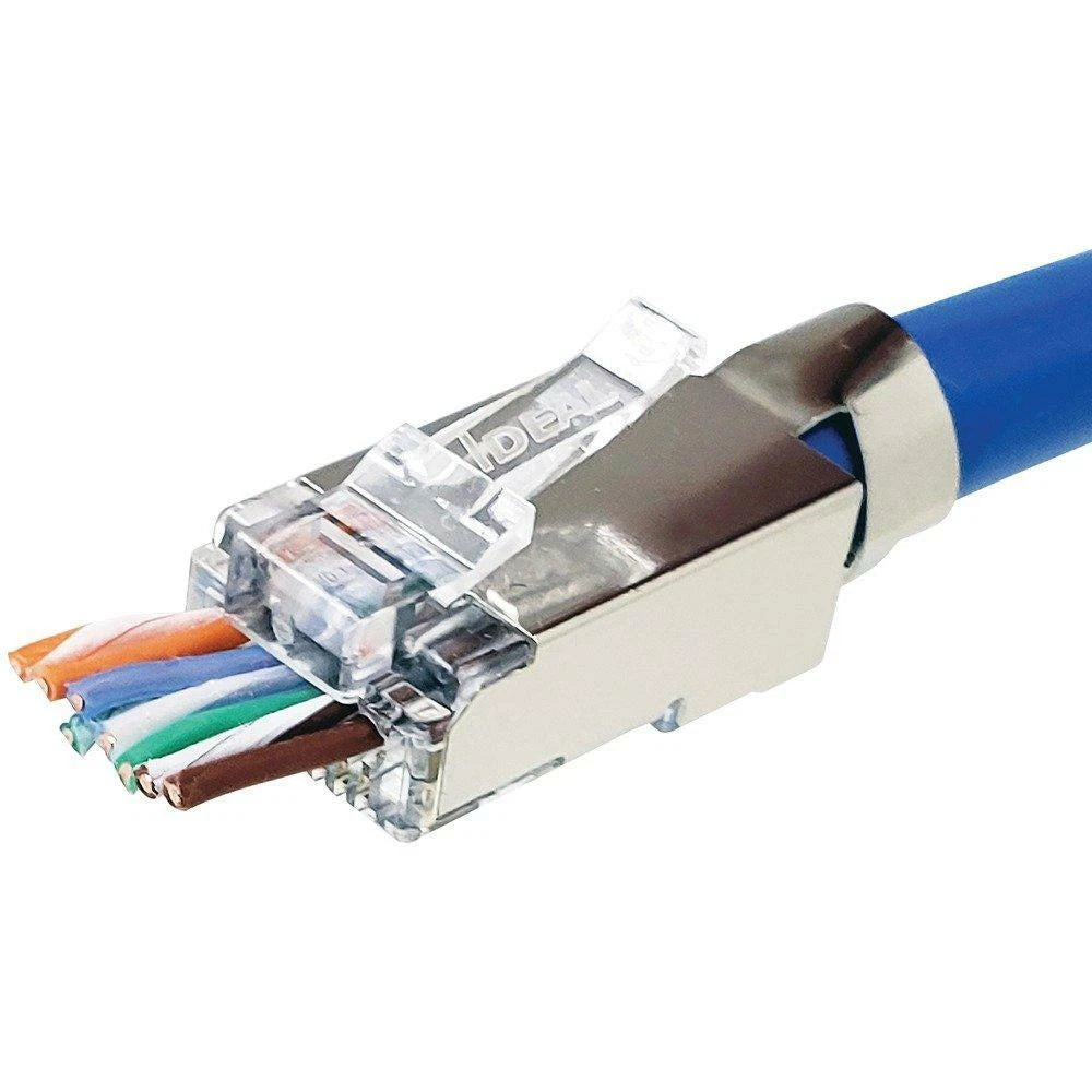 25-Pack Shielded Feed-Thru CAT-6A/6/5-E Modular Plugs
