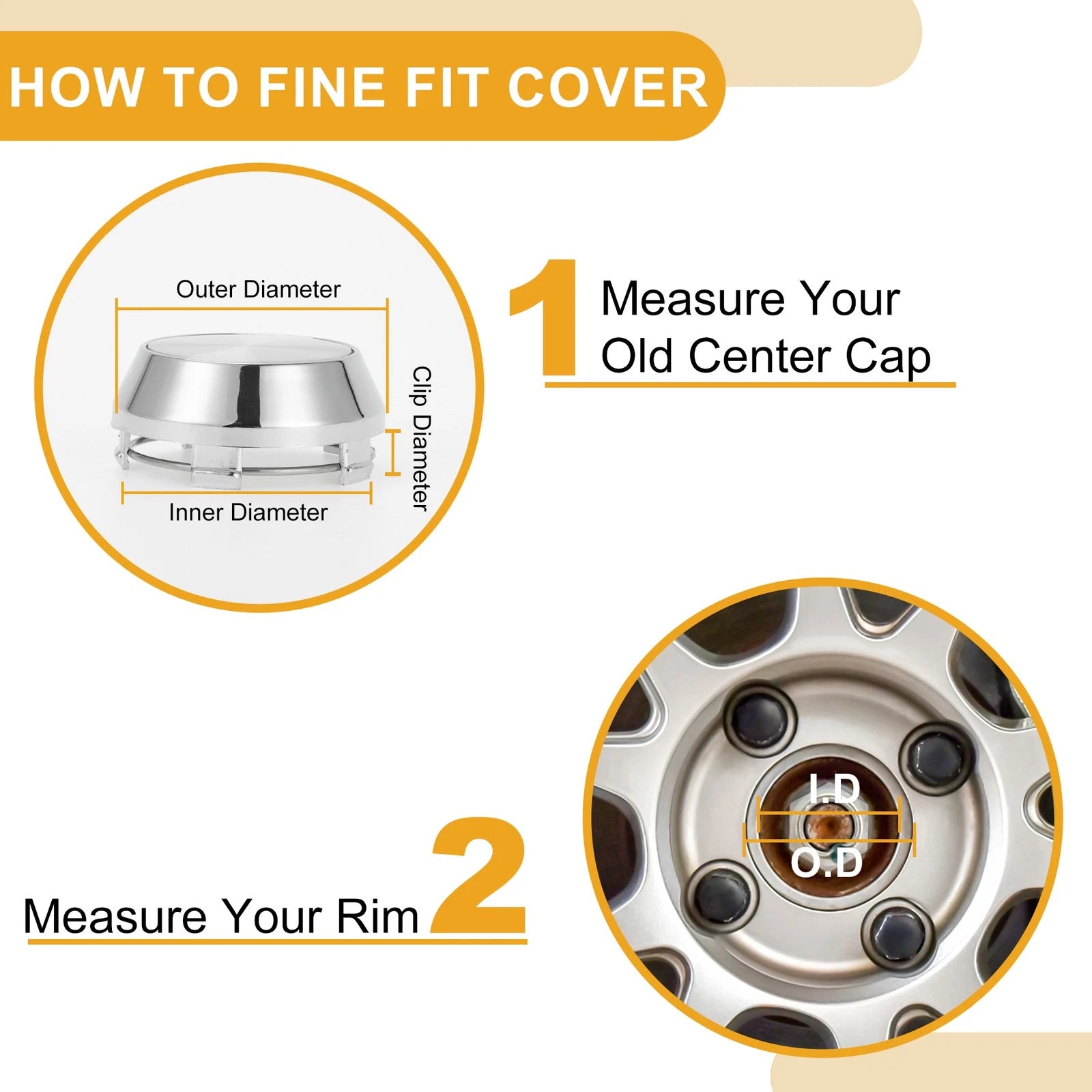 Universal Wheel Hub Center Cap for Auto (60 mm, Chrome)